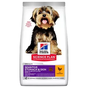 More details for hills science plan adult 1+ sensitive stomach &amp; skin small &amp; mini dry dog food