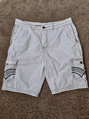 Pantalones Cortos Negros Hebilla Para Hombre 38x24 Blanco Increíble Atlético Bordado Algodón  Foto 1 de 4