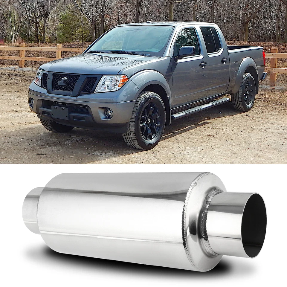 For Nissan Frontier 2.5" Inlet/Outlet 12" Length Muffler Exhaust Resonator Foto 1 de 4