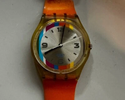 Montre  Swatch J.O. Athènes 2004 - Sans Boîte pour collection. Bracelet orange. - Photo 1/4