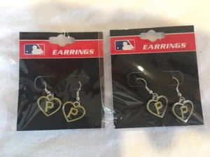 Nuovi orecchini pendenti Pittsburgh Pirates MLB - 2 paia - cuore nero e oro - Foto 1 di 7