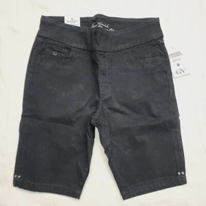 Gloria Vanderbilt Women's Amanda High Rise 11" Pullon Bermuda Short-(BLK, SZ 14) - Picture 1 of 9