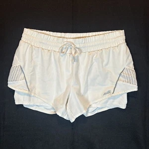 Avia Damen große Sportshorts weiß integrierte Kompressionsshorts FLECKIG - Bild 1 von 5