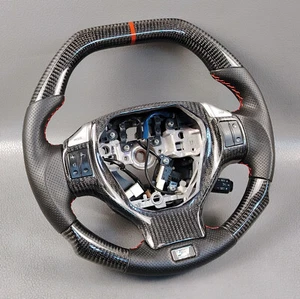 LEXUS CT200H F SPORTS REAL CARBON MULTIMEDIA FLAT TOP RED STICH STEERING WHEEL - Picture 1 of 20