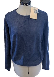 New Revolution by Cyrus flauschiger blauer Pullover mit Rundhalsausschnitt Gr. L neu mit Etikett feminin weich Vorbereitung - Bild 1 von 7