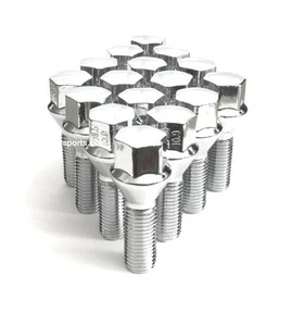 (20) 14x1.5 ACORN CHROME CONICAL CONE SEAT WHEEL LUG BOLTS 30MM AUDI VW MERCEDES - Picture 1 of 2