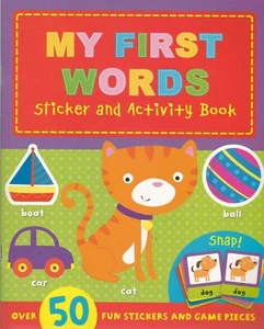 First Words Learning Book Preschool Activity with 50 Stickers + Snap Game - Bild 1 von 6