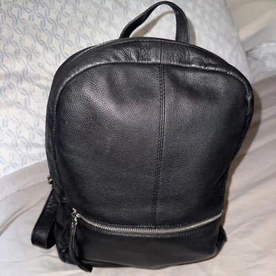 Mochila Cheviot de cuero para hombre Rowallan of Scotland en negro Foto 1 de 4