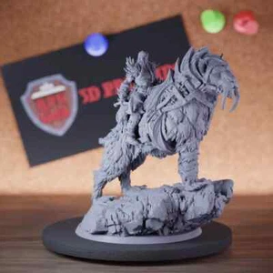 Female Orc Warrior Miniature Mounted Monster Mini Dungeons and Dragons DnD 5e - Picture 1 of 8