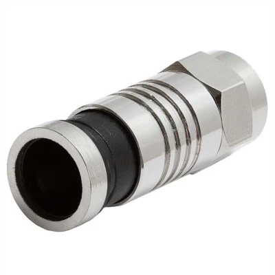 Waterproof Compression Connector for RG6 Coax/Coaxial Cable CCTV with Black Tail - Image 1 of 2