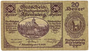Autriche - notgeld - 20 heller Allentsteig ! 1920 !! - Bild 1 von 2
