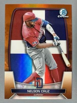 2023 Bowman Chrome Nelson Cruz WBC Flag Orange Refractor 12/25 #WBC-29 - Image 1 of 3
