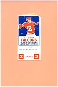 Atlanta Falcons @ Minnesota Vikings 8-22-1981 NFL ticket stub Topps Tommy Kramer - Picture 1 of 2