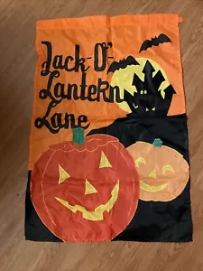 Vintage Halloween Garten Flagge Outdoor Flagge "Jack-O-Lantern Lane" 41"x28" - Bild 1 von 6