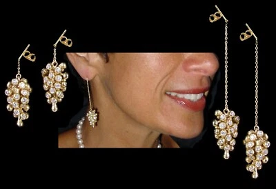 NEW: Grapes Drop Earring, 14K Gold & Diamonds. Wine & Celebration: The Good Life - Image 1 of 4