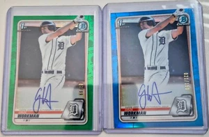 2020 Bowman Chrome Gage Workman 1st Bowman Green #/ 99 & Blue Refractor #/150 - Picture 1 of 2