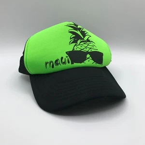 Hawaiian Headwear Neon Green Maui Trucker Hat Cap Snapback - Picture 1 of 8