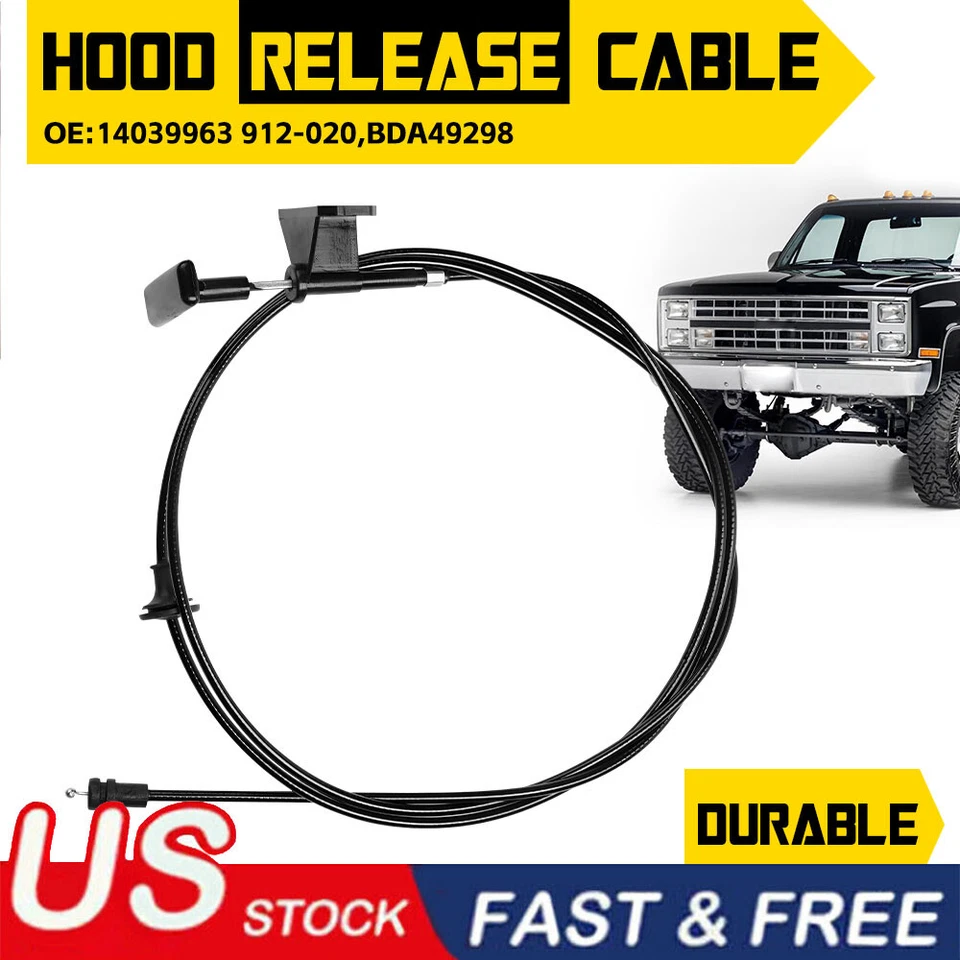 Cable de liberación de capó con mango para camioneta Chevy GMC PU Blazer Suburban Jimmy Foto 1 de 4