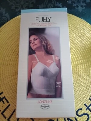 Vtg Exquisite Form Ful-ly Fully 3/4 Length White Bra 40 C   NIB  P7532 Longline - Image 1 of 3