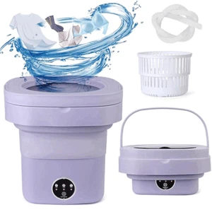 Portable Mini Washing Machine Washer Foldable Washer and Spin Dryer Small Travel - Picture 1 of 14