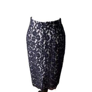 L. K. BENNETT SK Wardour Navy Lace Pencil Skirt—Size 12—#1310 - Picture 1 of 4