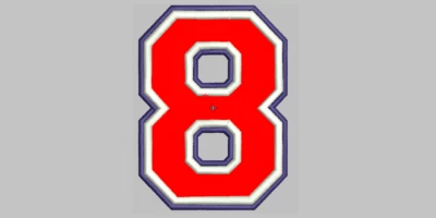 Number Embroidery  Iron On Patch Badge,  3 X 4  two frames, number 8 - Image 1 of 4