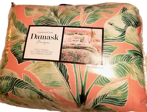 CHARTER CLUB Damask Designs 2-Pc. Tropical Leaves Twin Comforter Set Cotton NEW - Picture 1 of 5