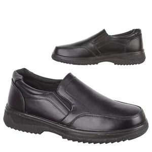 HERREN SLIPPER WALKING FREIZEIT SCHUHE BEQUEM ARBEIT BÜRO FORMELL KUNSTLEDER GRÖßE - Bild 1 von 6