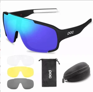 POC Cycling Biker Glasses Sunglasses UV400 Polarized Glasses W/ 3pc Replace Lens - Picture 1 of 8