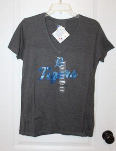 NWT Detroit Tigers MLB Short Sleeve Cotton Blend V-Neck Tee T-Shirt Womens L - Picture 1 of 7