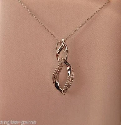 NUEVO 925 Collar Colgante Zales Plata Esterlina Diamante Acento Llama Remolino, 18" Foto 1 de 4