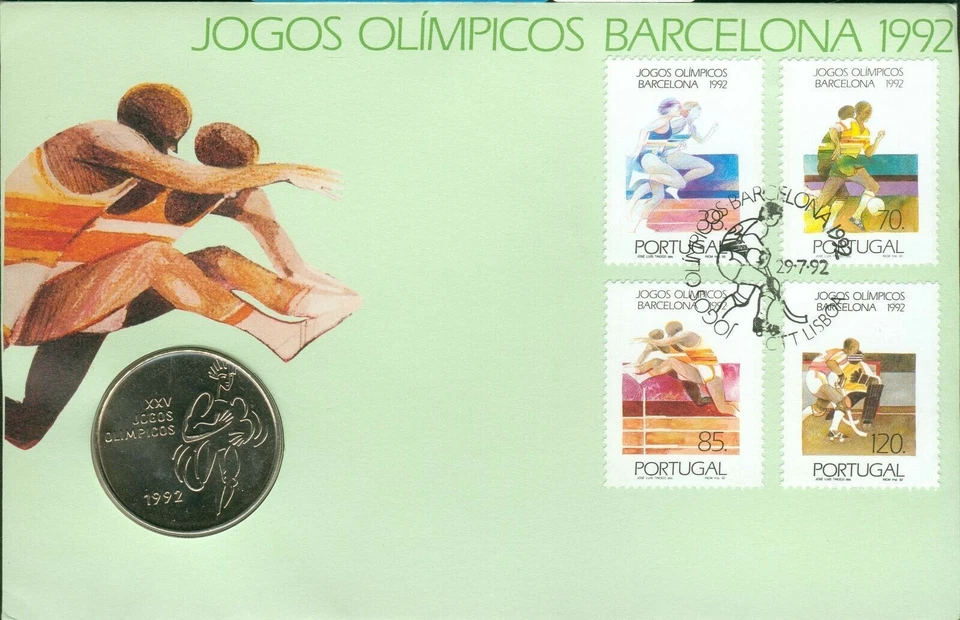 Portugal - "BARCELONA 1992 OLYMPIC GAMES" Coin Cover / PNC ! - Image 1 of 1
