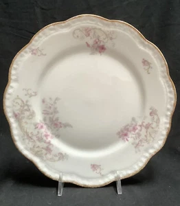 Limoges 8" Dinner Plate - Lavender flowers with gold trim - Picture 1 of 7