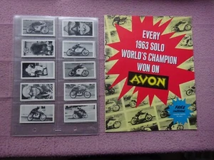 AVON RUBBER TYRES - LEADING RIDERS 1963 - COMPLETE SET VG & SPECIAL FOLDER GD+ - Picture 1 of 10