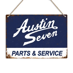 AUSTIN SEVEN Parts BLUE Retro Vintage Metal Tin Sign Plaque Man Cave Shed Garage - Picture 1 of 5