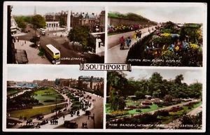 Southport Multi View Merseyside RP Valentine Postcard - Picture 1 of 2