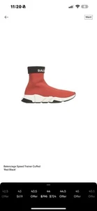 Red Balenciaga Speed Trainer Cuffed. 100% authentic bought in 2019, size 10.5. - Picture 1 of 6