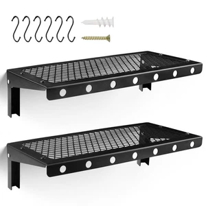 Juego de 2 estantes de pared flotantes, estantes flotantes negros, estantería montada en la pared... - Imagen 1 de 8