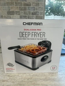 Chefman 4.5L Dual Cook Pro Deep Fryer w/ Basket Strainer Adj Temp & Timer NEW - Picture 1 of 6