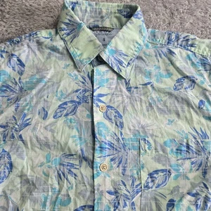 Camisa de agua salada IZOD para hombre pequeña azul hawaiana abotonada floral - Imagen 1 de 7
