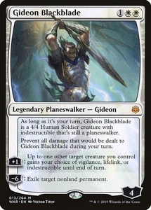 Gideon Blackblade 1x FOIL WAR MTG War of the Spark Mythic COMO NUEVO negro blanco - Imagen 1 de 1