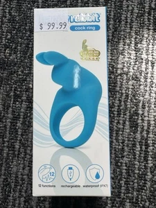 Happy Rabbit Vibrating USB Rechargeable Blue Penis Ring Men’s Silicone - Picture 1 of 4