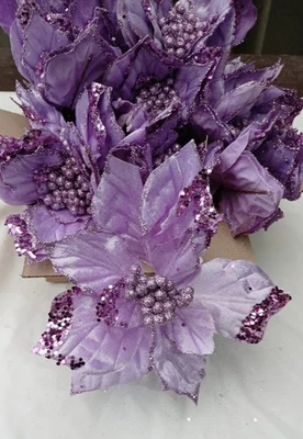 JobLot Clearance Christmas Tree Decorations Flowers Lilac Wedding Event Cheap  - Image 1 of 4