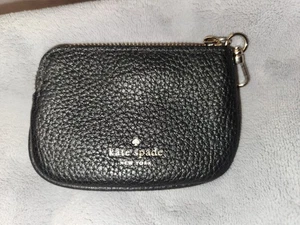 KATE SPADE Rosie Black Pebbled Leather Zip Coin Purse - Picture 1 of 10