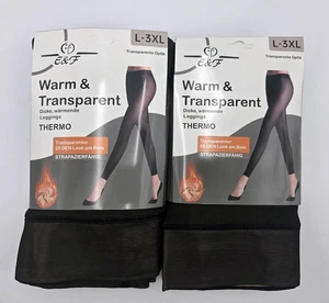 2 x Leggins térmicos aspecto cálido y transparente con piel talla: L - 3XL XXXL - Imagen 1 de 4