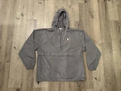 Georgia Bulldogs Jacket Mens XL Windbreaker Hooded Anorak Gray  - Image 1 of 4