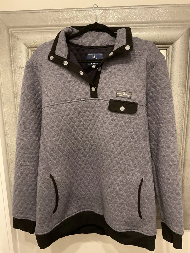 Simply Southern Size XXL  1/4 Snap Quilted Blue - Image 1 of 4