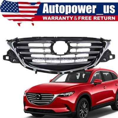 For Mazda CX-9 2016 2017-2022 Front Bumper Black Grille TK49-50712 W/O Emblem - Imagem 1 de 4