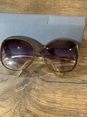 Large Round  Brown Gold Vintage Retro 70s Perscription Sunglass Frames - Image 1 of 4