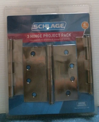 Paquete de proyecto de 3 bisagras Schlage, 4", cuadrado, peltre antiguo (68098) FS Foto 1 de 4